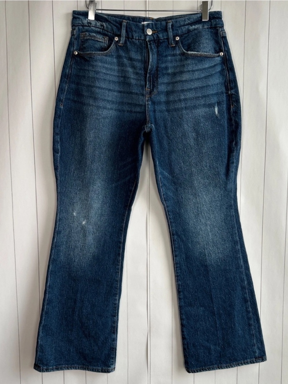 Good American size 10/30 Good Petite Bootcut jeans mid rise blue medium wash